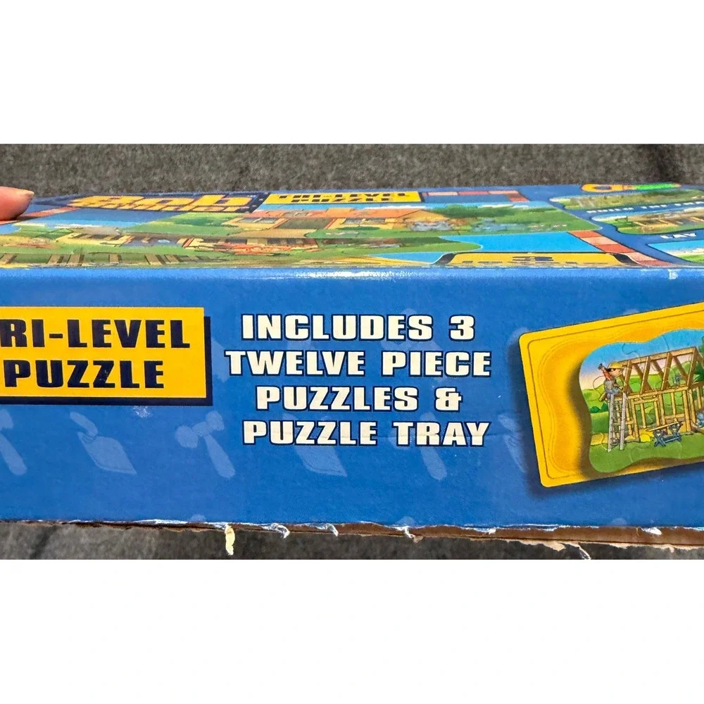 Bob the Builder Tri-Level Puzzle Milton Bradley 2001 3 Puzzles in 1 Tray 41520-1
